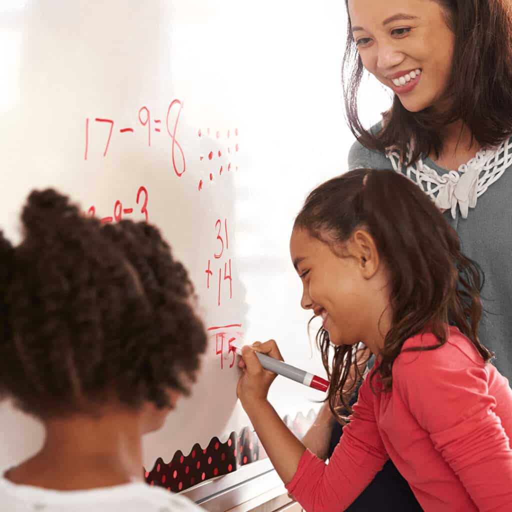 Teaching on whiteboard